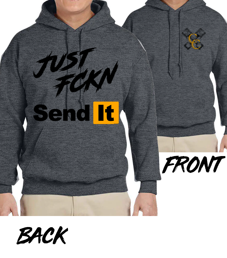 JUST FCKN Send It Hoodie - Heather Grey