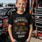 Boy wearing Not All Who Wander Are Lost Except My 10mm youth racing T-shirt by Car Chix