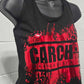 Custom Racerback Metallic Tank Top - Black/Red