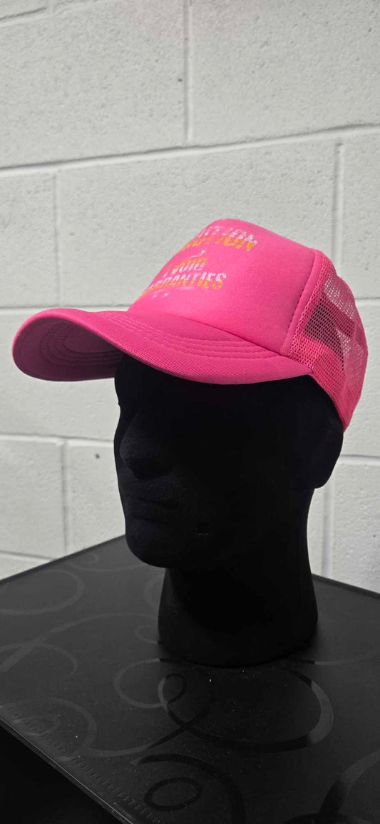 Caution I Void Warranties Foam Trucker Hat - Pink