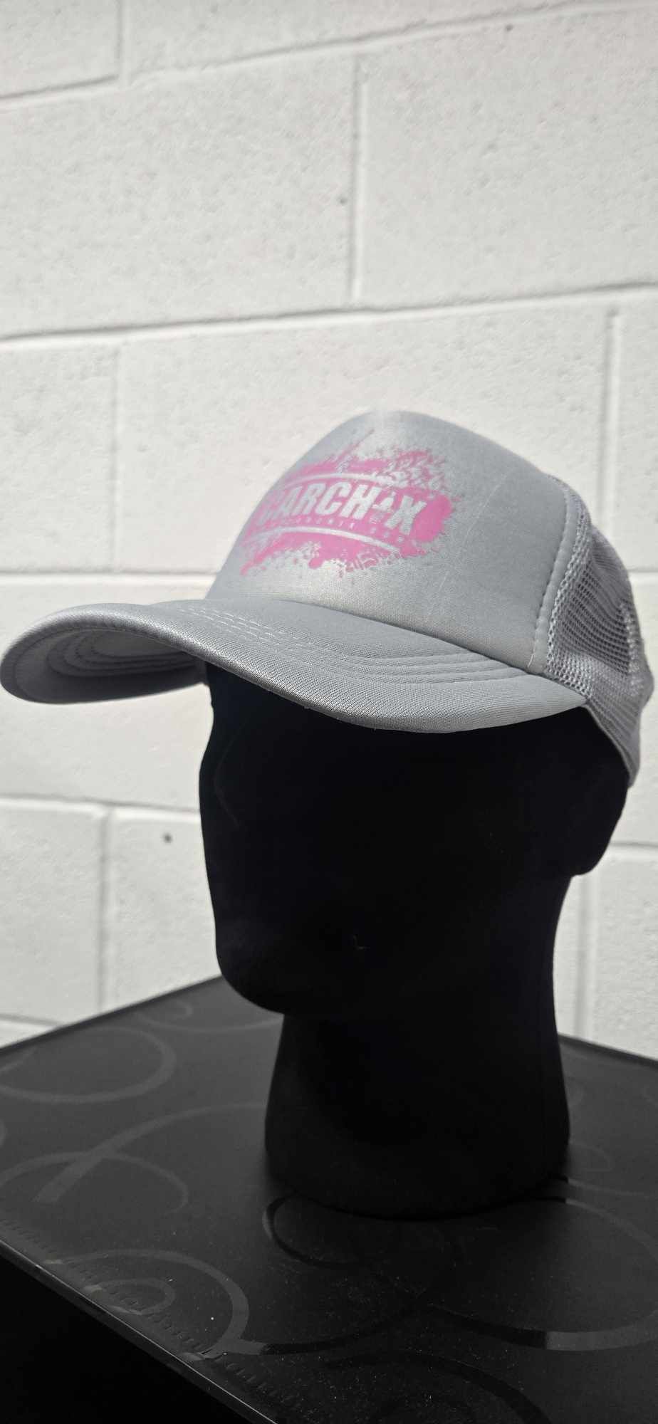 Car Chix Foam Trucker Hat - Light Grey/Pink