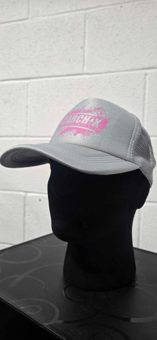 Car Chix Foam Trucker Hat - Light Grey/Pink