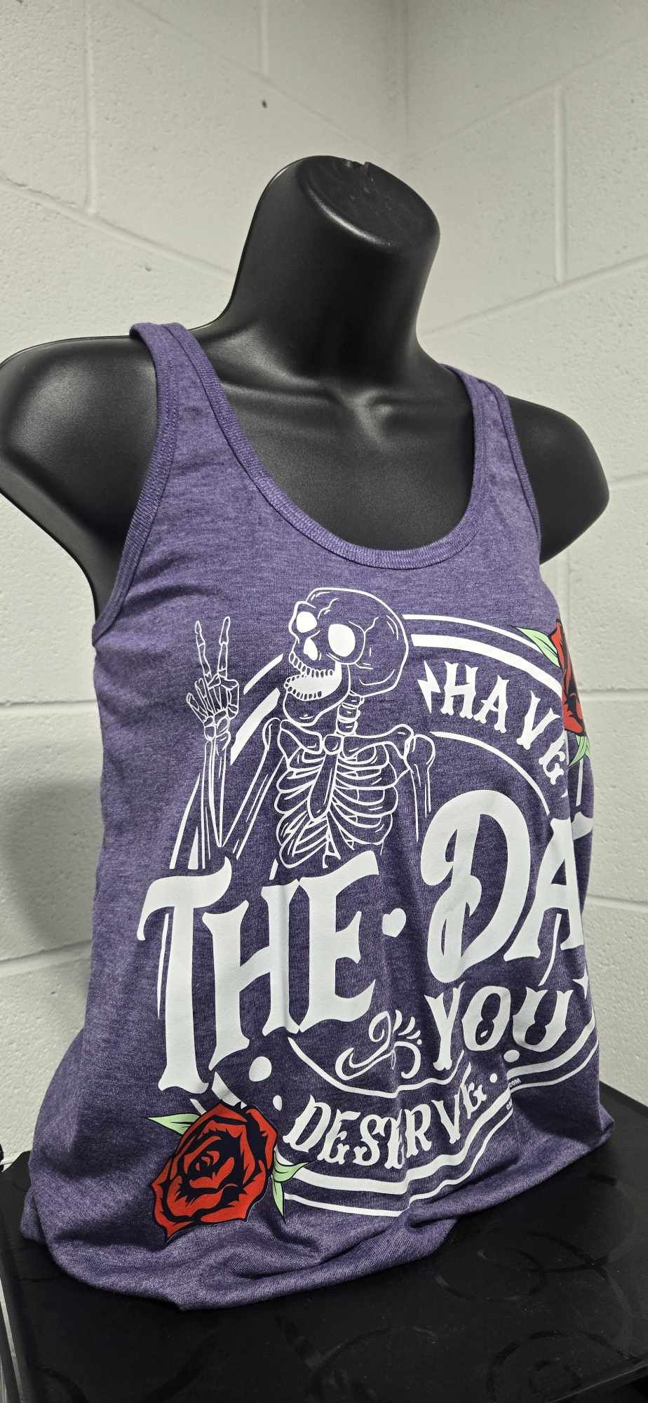 Have The Day You Deserve Racerback Tank - Heather Purple