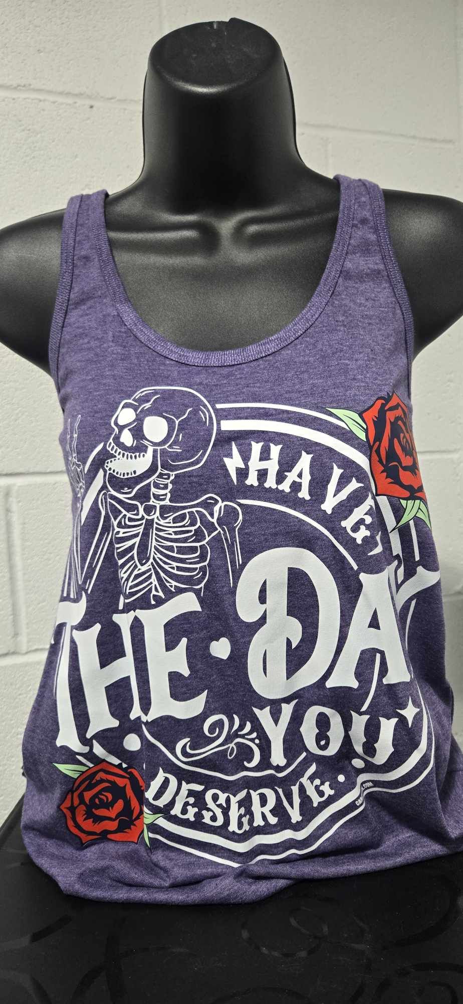 Have The Day You Deserve Racerback Tank - Heather Purple