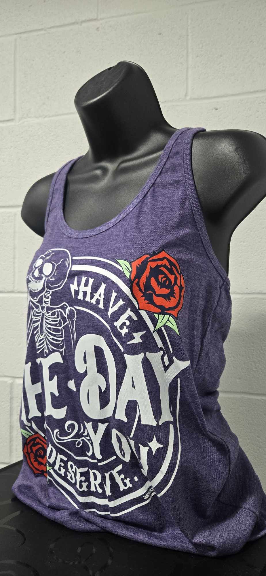Have The Day You Deserve Racerback Tank - Heather Purple
