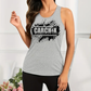 Shredded Back Car Chix Tire Design Tank - Grey