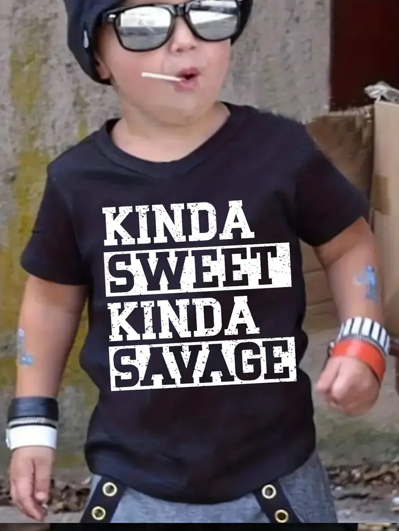 Kinda Sweet Kinda Savage Kids Tee - Black