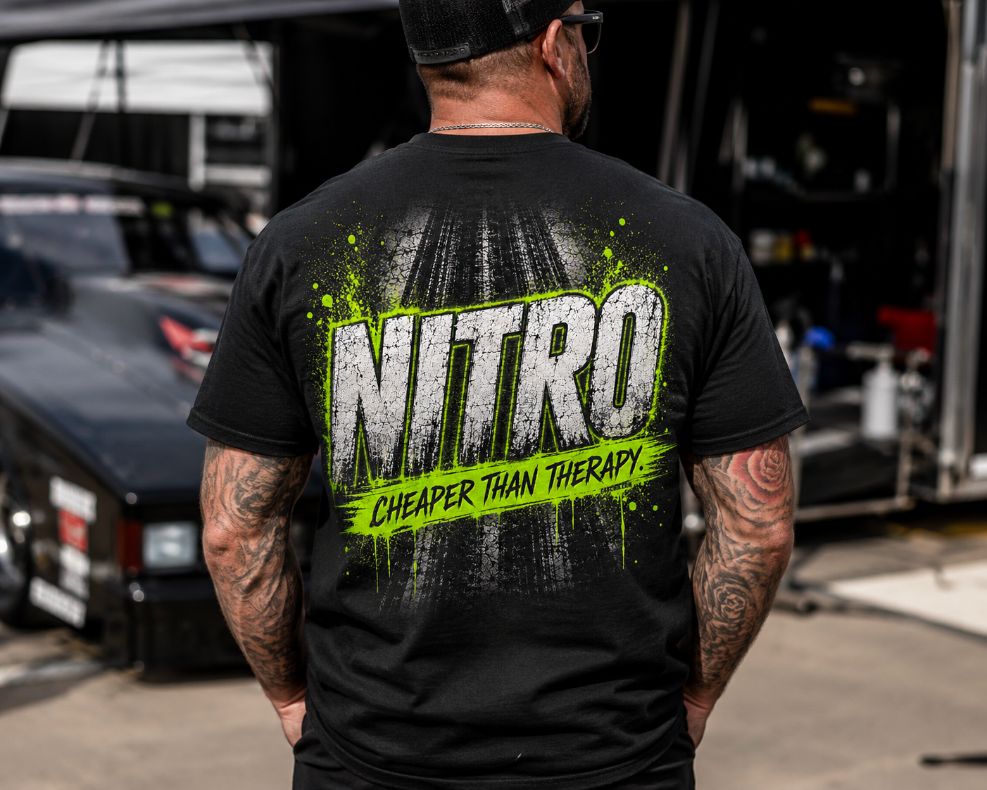 Nitro: Cheaper Than Therapy | Drag Racing T-Shirt
