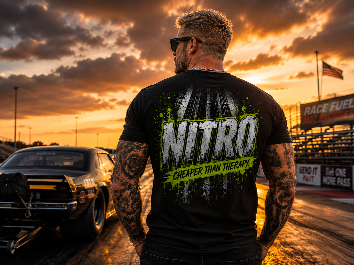 Nitro: Cheaper Than Therapy | Drag Racing T-Shirt