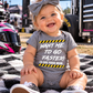 Baby girl wearing grey Want Me to Go Faster So Did Your Mom racing bodysuit by Car Chix