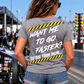 Woman wearing gray Want Me to Go Faster So Did Your Mom racing T-shirt by Car Chix