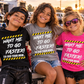 Kids wearing Want Me to Go Faster So Did Your Mom youth racing shirts at a motorsports event