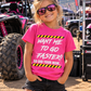 Girl wearing pink Want Me to Go Faster So Did Your Mom youth racing T-shirt by Car Chix