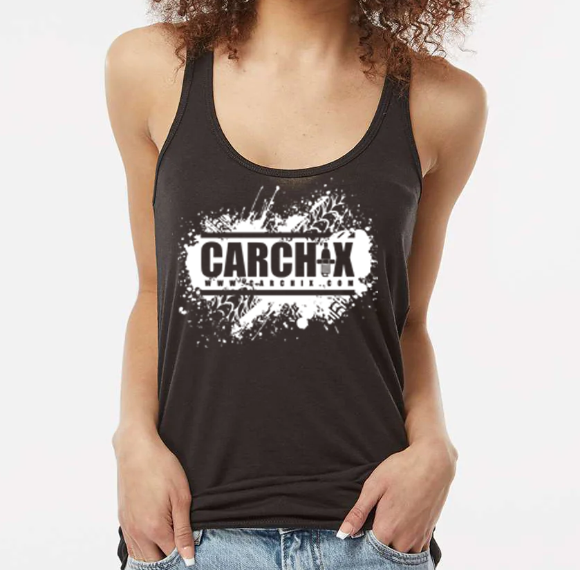 Car Chix Tire Logo Ladies Tank Top - Black