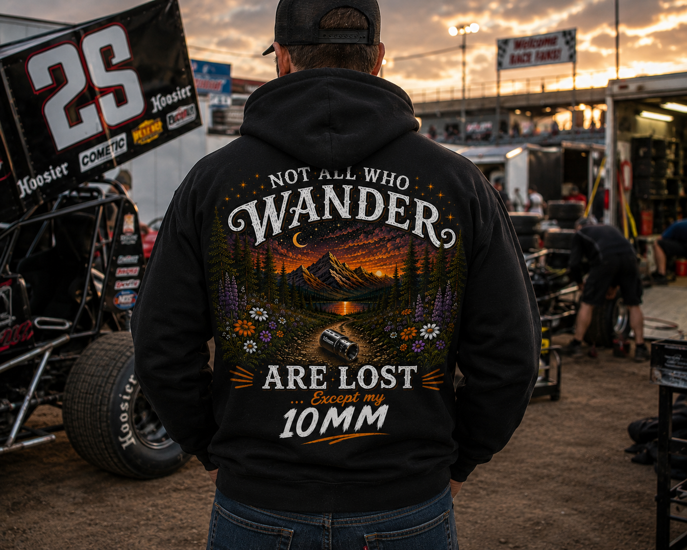 Not All Who Wander Are Lost Except My 10mm mechanic hoodie for men by Car Chix
