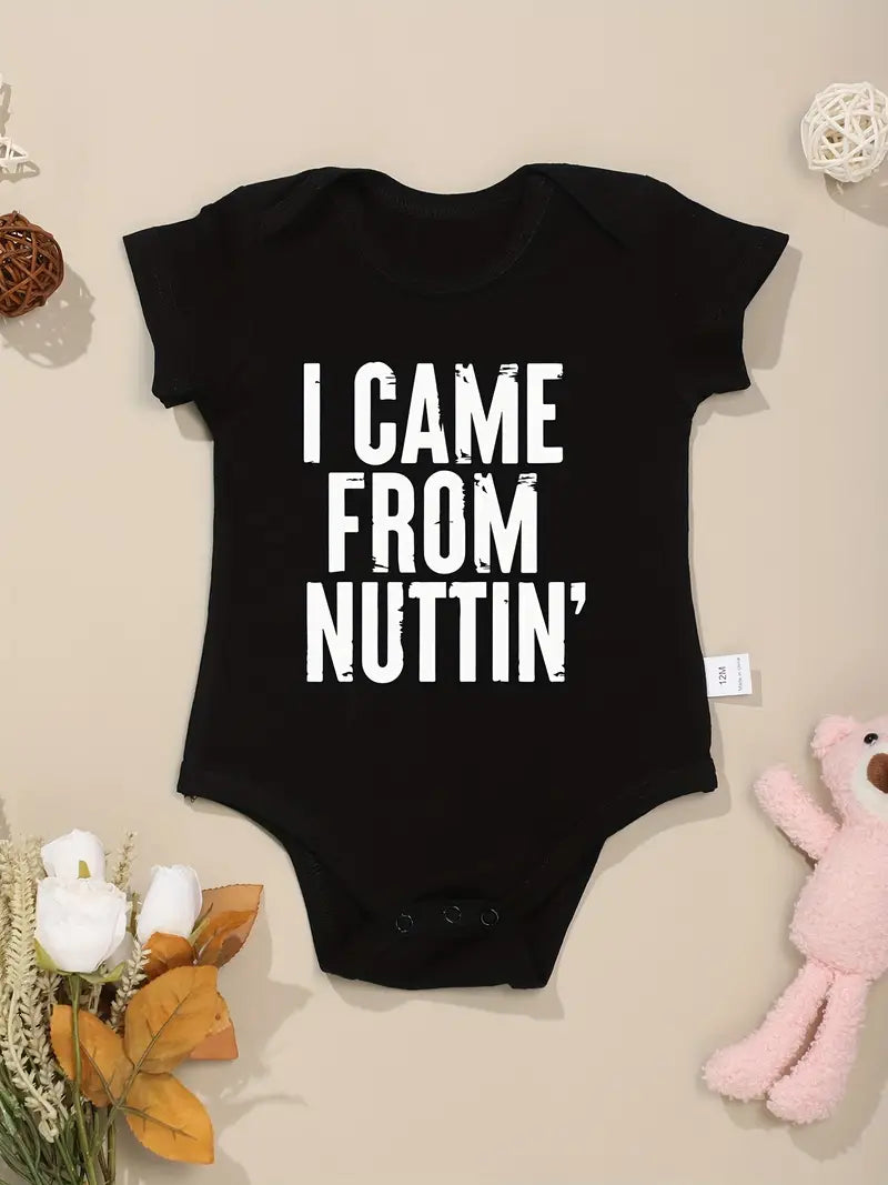 I Came From Nuttin Baby Onesie - Black