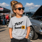Just Send It youth light grey racing T-shirt for kids by Car Chix