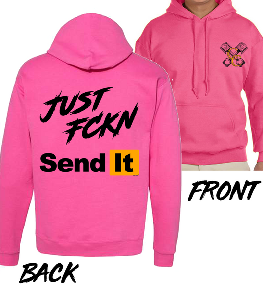 JUST FCKN Send It Hoodie - Pink