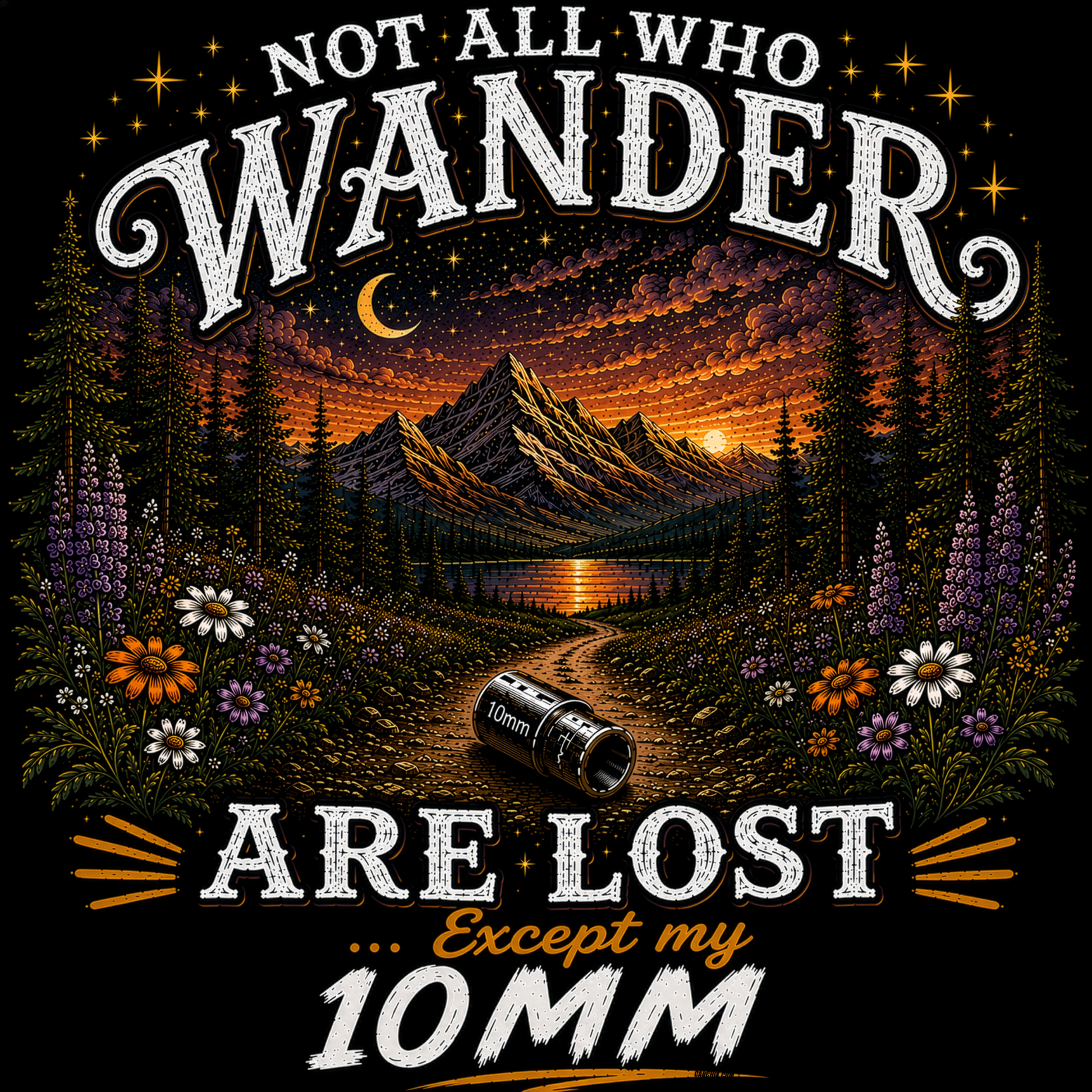 Not All Who Wander Are Lost Except My 10mm funny mechanic shirt design by Car Chix