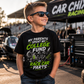 Boy wearing My Parents Spent My College Fund on Race Car Parts youth racing shirt at the drag strip