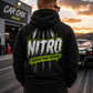 Back of Nitro Cheaper Than Therapy hoodie at the drag strip by Car Chix