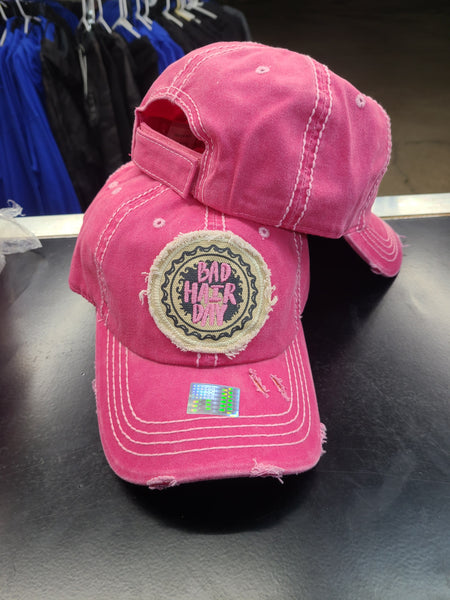 Bad Hair Day Baseball Cap - Pink