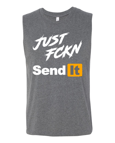 Just Send It Unisex Muscle Tank - Grey
