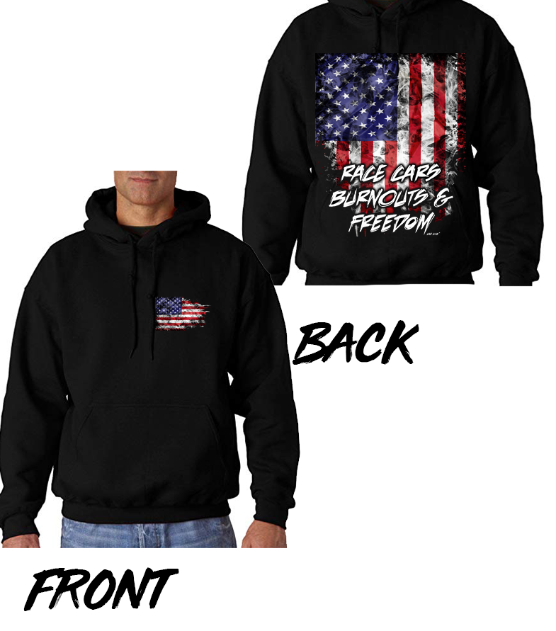 race cars burnsouts freedom-flag hoodie-partotic-flag-carchix-carchicks
