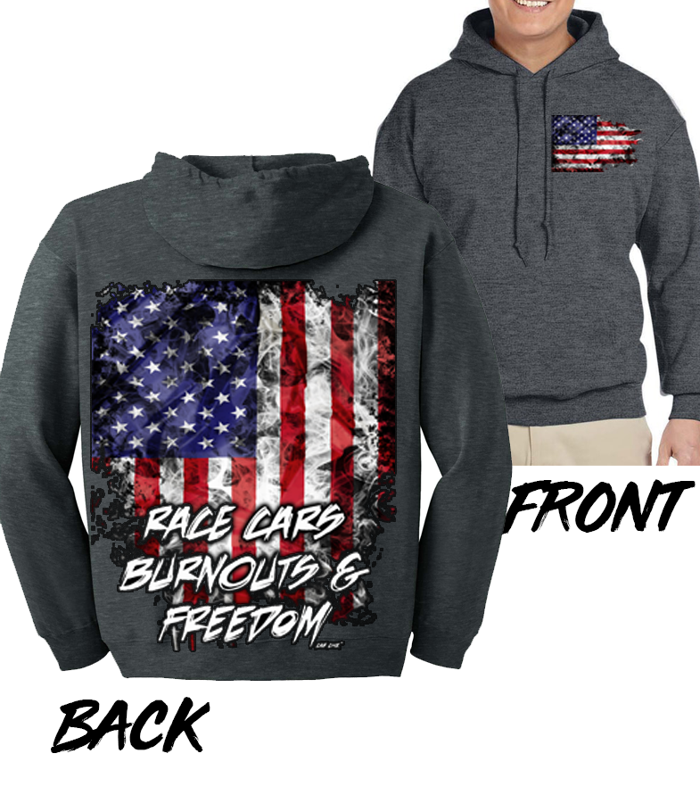 Race Cars, Burnouts & Freedom Hoodie - Dark Heather