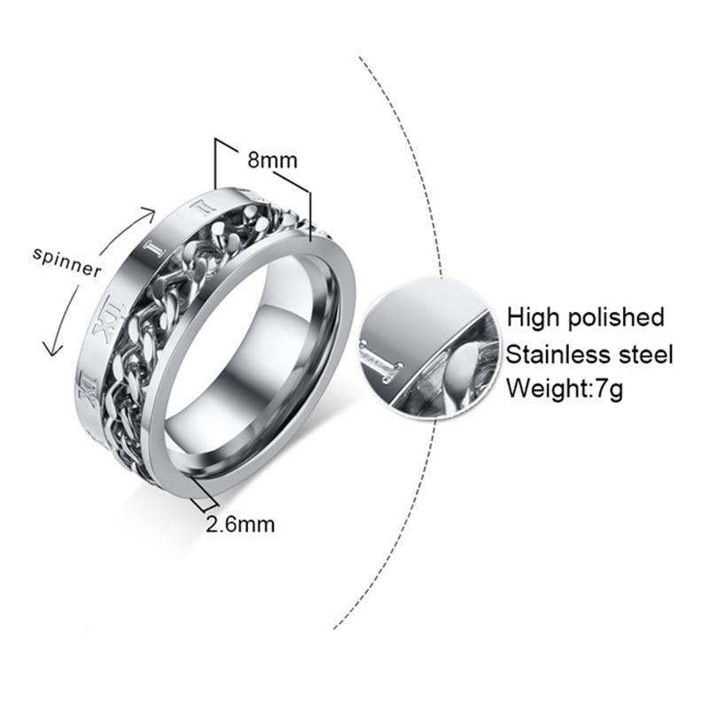 Spinner Chain Rings - Silver