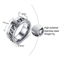 Spinner Chain Rings - Black