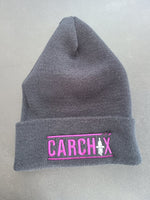 Car Chix Spark Plug Knit Cuffed Winter Beanie - Black & Purple