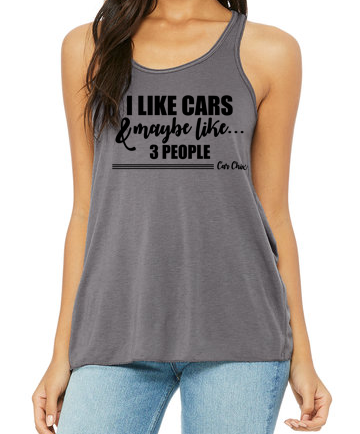 I Like Cars & Maybe Like 3 People Tank Top - Storm Grey